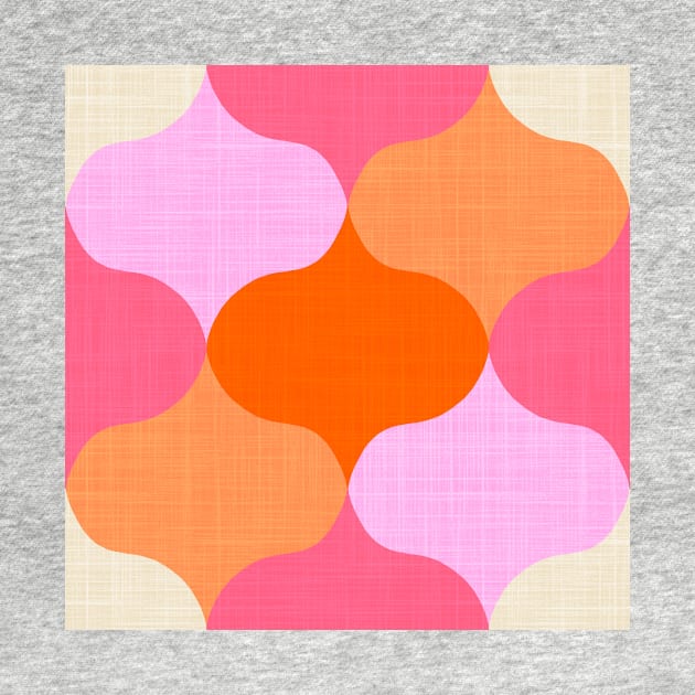 Retro Ogee Pattern in Orange Crush by MarcyBrennanArt